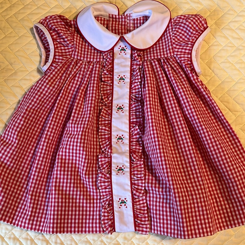 Girls Little English Christmas dress. 12Month